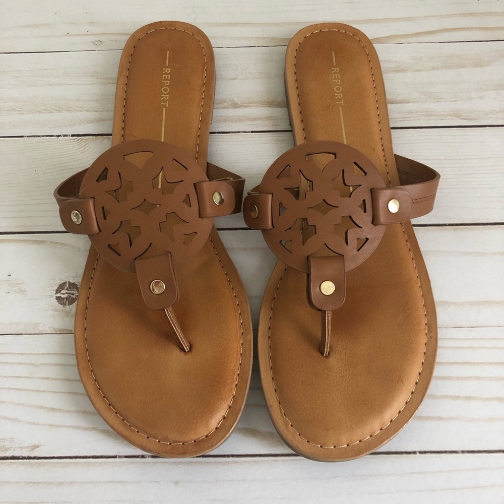 Sz 8.5 Report tan sandals